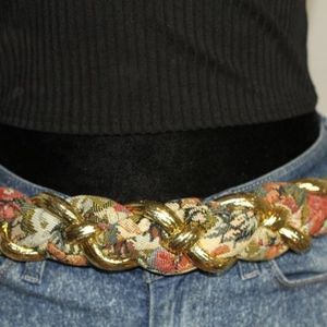Floral Gold & Green Vintage Belt